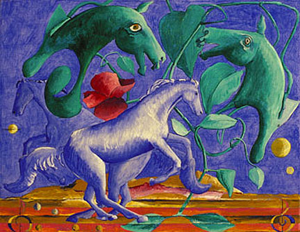 Windhorse, acrylic painting on canvas